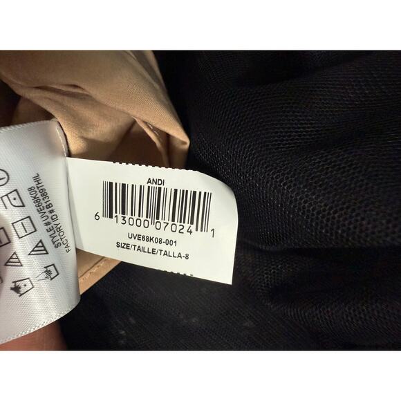 BCBG Max Azria Lace Mesh Evening Maxi Dress NWT Sz 8 Black Formal Gown - Picture 6 of 8